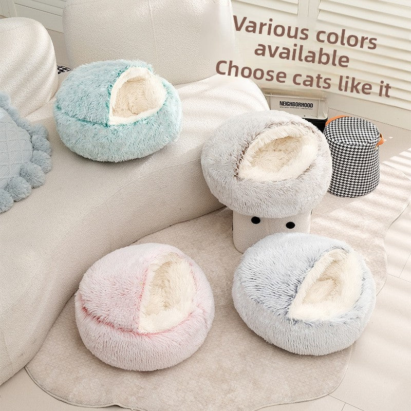Semi-Closed Plush Cat Nest